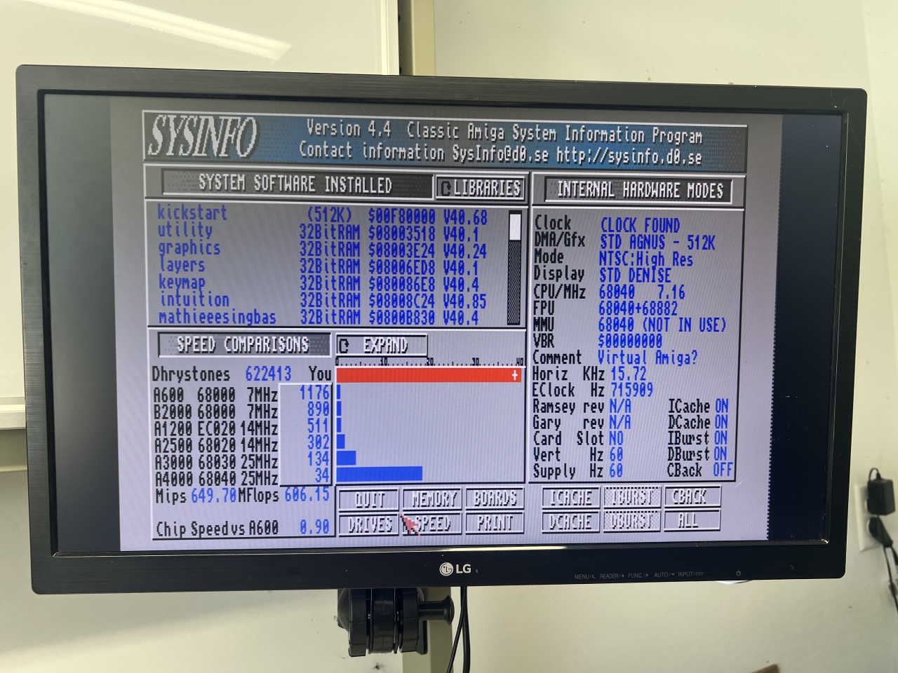 Amiga 500 with pistorm score results